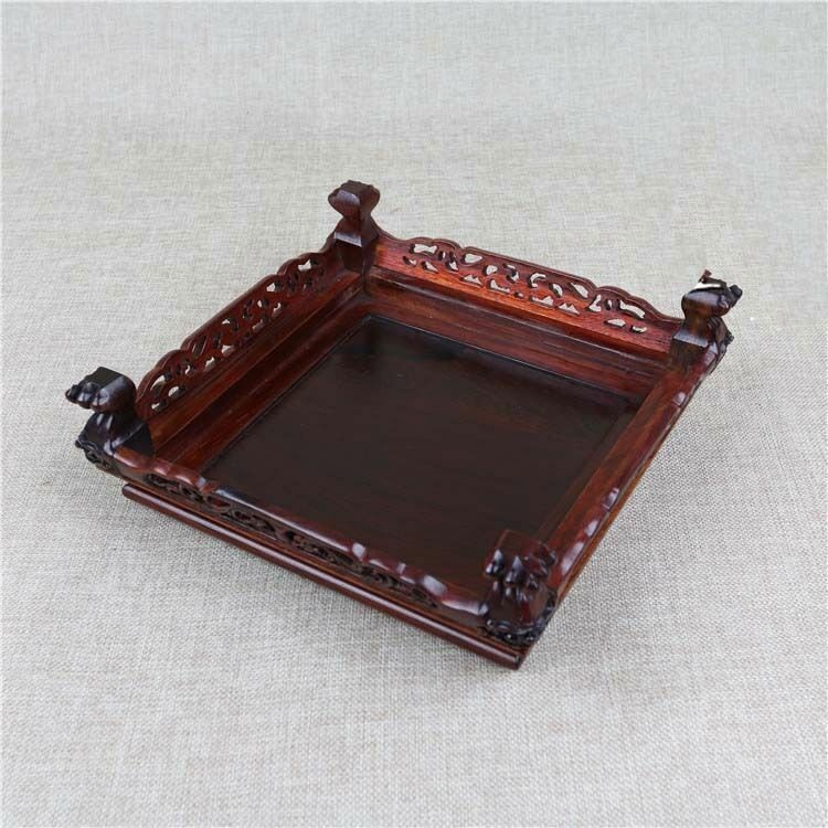 Rosewood Square Base Display Stand for Vase Bottle Teapot Incense Burner Etc 03