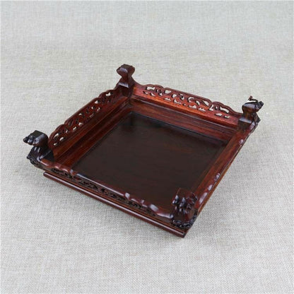 Rosewood Square Base Display Stand for Vase Bottle Teapot Incense Burner Etc 03