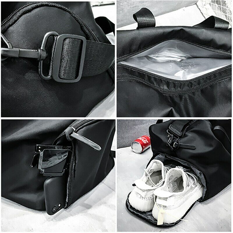 Solid Shoulder Bags Dry and Wet Separation Waterproof Sports Gym Bag Male Female