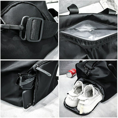 Solid Shoulder Bags Dry and Wet Separation Waterproof Sports Gym Bag Male Female