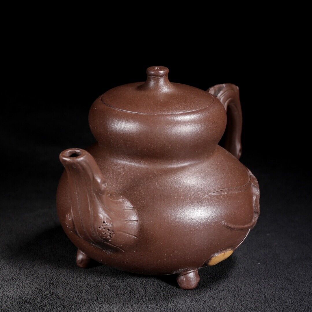 Vintage Chinese Yixing Purple Clay Teapot Zisha Ceremony Exquisite Gourd Teaware
