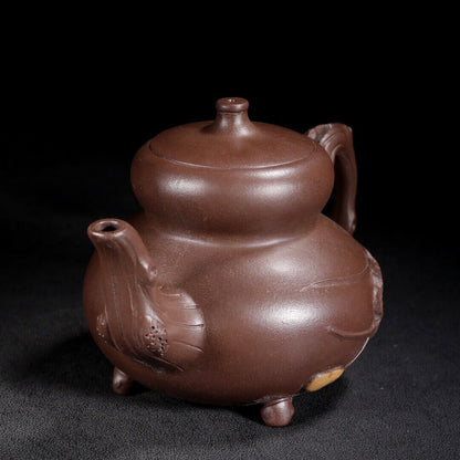 Vintage Chinese Yixing Purple Clay Teapot Zisha Ceremony Exquisite Gourd Teaware