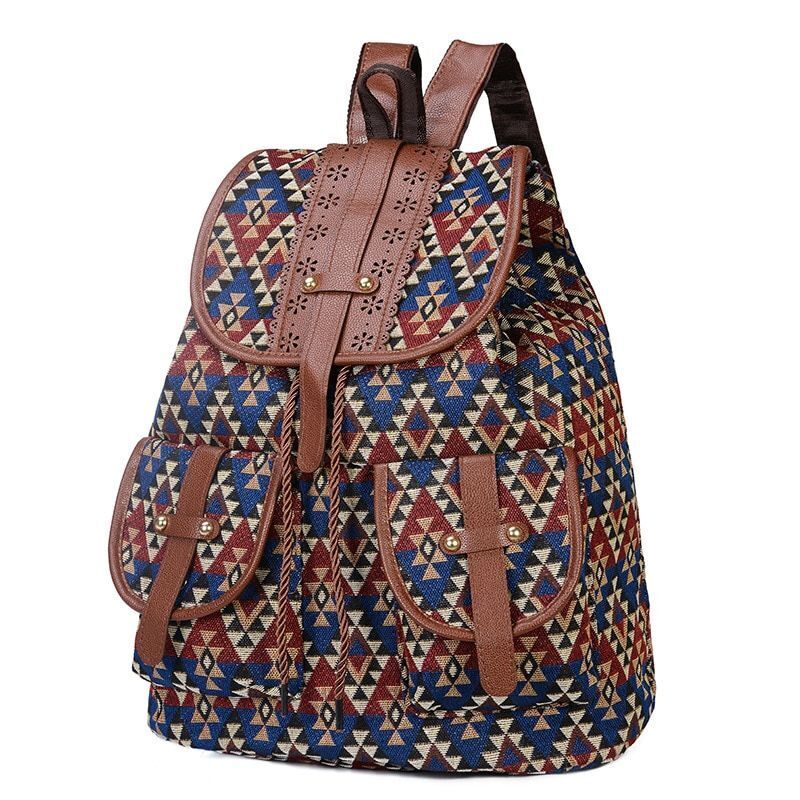 Polyester Fabric Backpack Double Shoulders Rucksack School Bag Travel 40*30*15CM