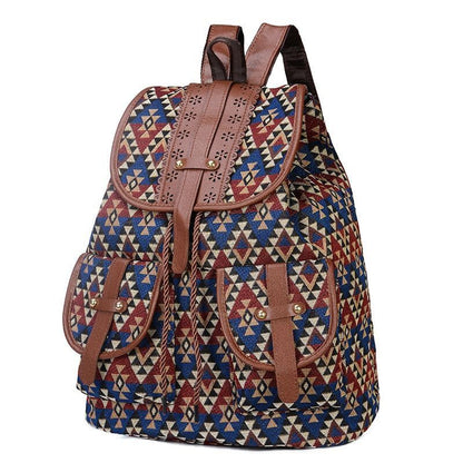 Polyester Fabric Backpack Double Shoulders Rucksack School Bag Travel 40*30*15CM