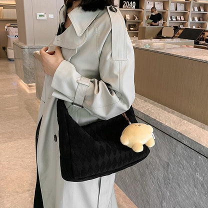 Fashionable Dumpling Bag Underarm Purse College Student Crossbody Bag 35*25*12CM