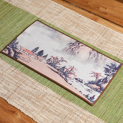 Chinese Painting Tea Table Absorbent Tea Cloth Kung Fu Rag Tea Towel Napkin