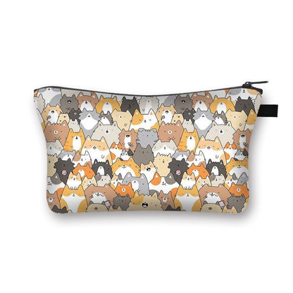 Cute Cat Print Cosmetic Case Makeup Bags Cosmetic Bags Travel Storage Organizers