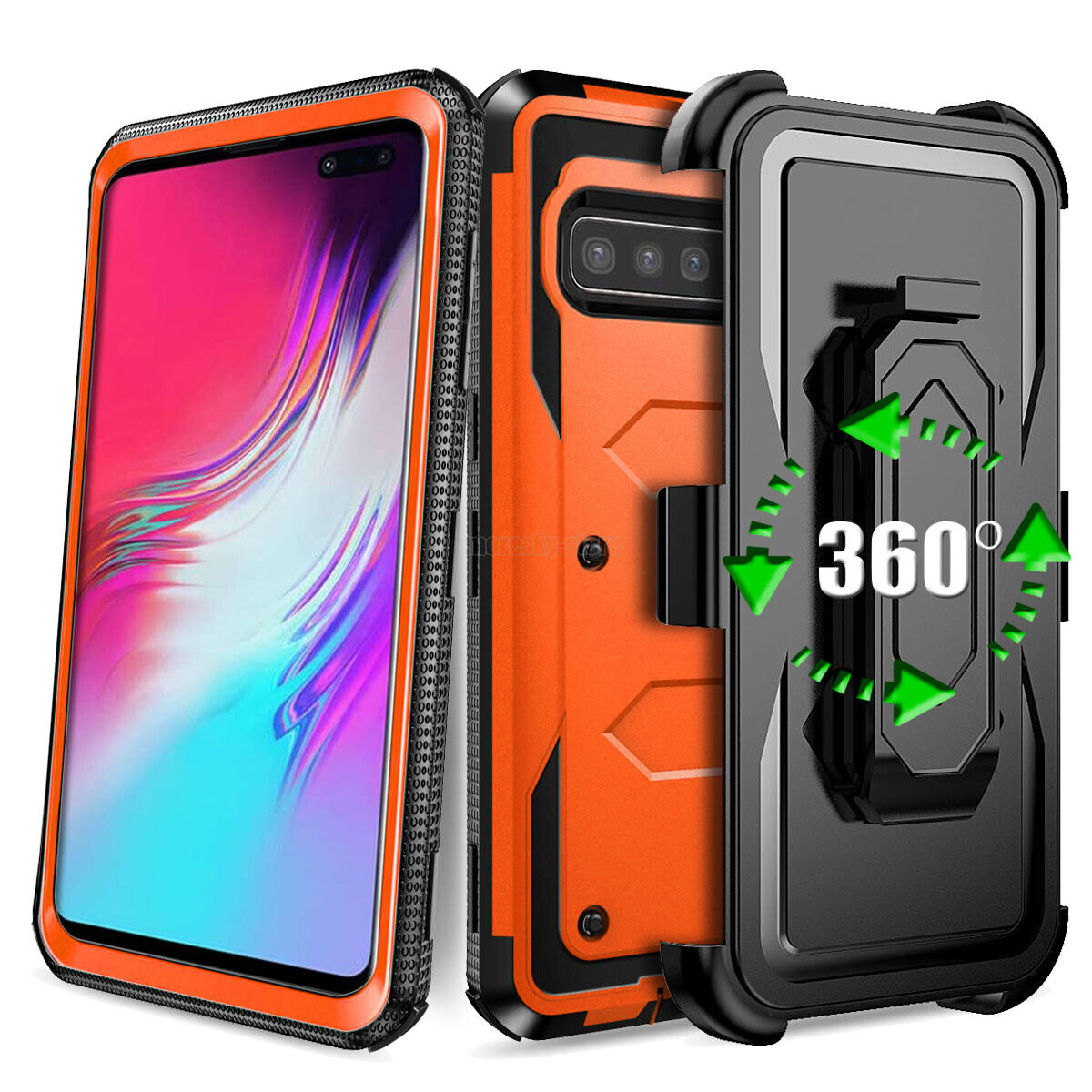 For Samsung Galaxy S10 5G Heavy Duty Clip Holder Belt Case Cover, w/ Accessories