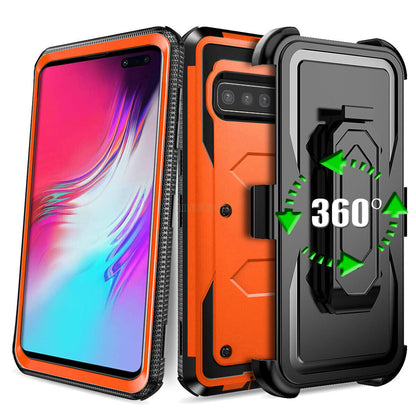 For Samsung Galaxy S10 5G Heavy Duty Clip Holder Belt Case Cover, w/ Accessories