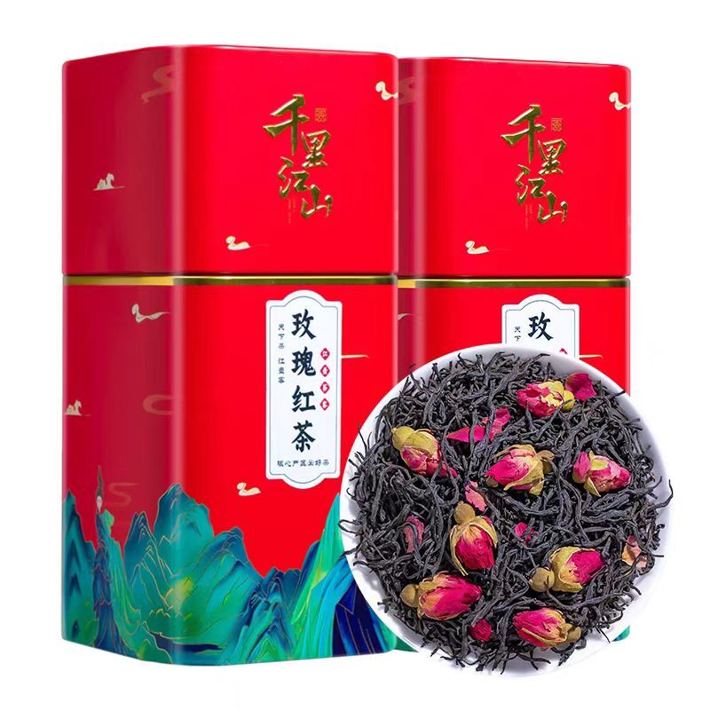 Rose Black Tea-Loose Leaf Tea with Natural Rose Petals Floral Aroma&Rich Flavor