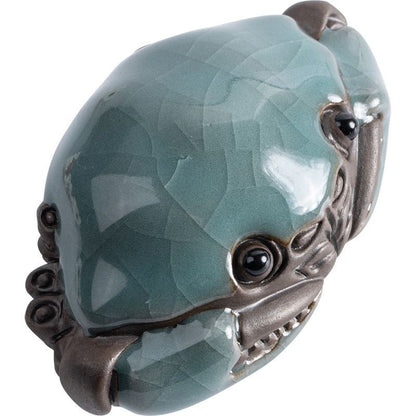 Ceramic Crab Tea Pet 6.5×3.8×3.6cm Handmade Tea Table Decor Ornament