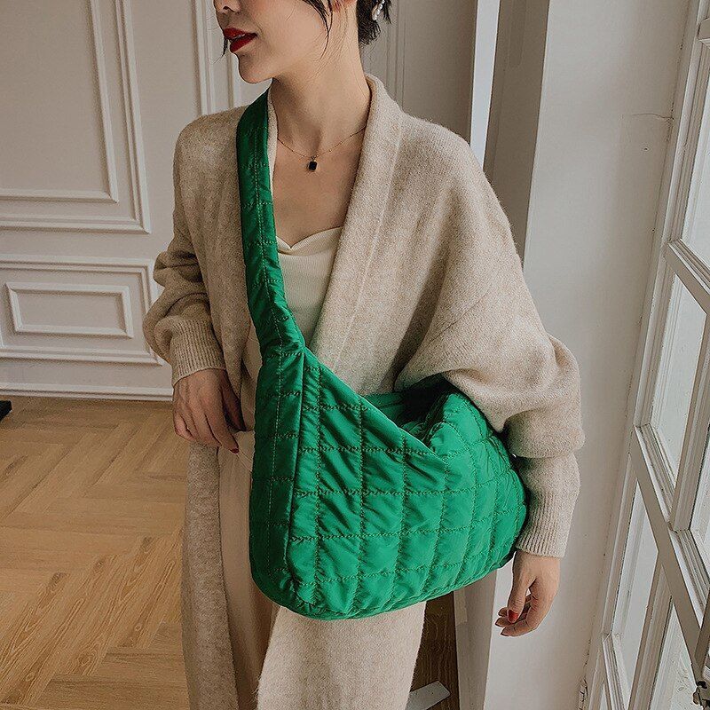 Casual Large Shoulder Bags Handbag Nylon Padded Crossbody Bag Purse 40*35*22 CM
