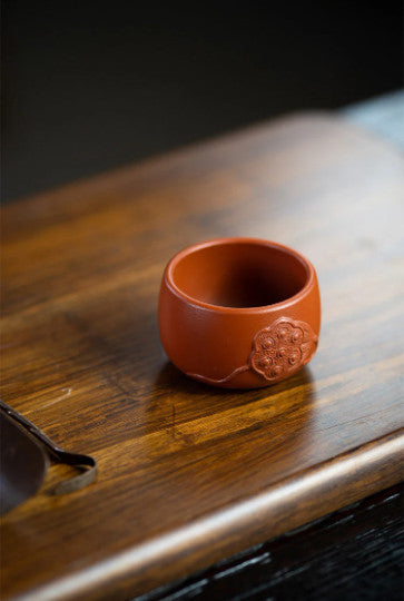 Purple Clay Tea Cup Chinese Kung Fu Cup with Lotus