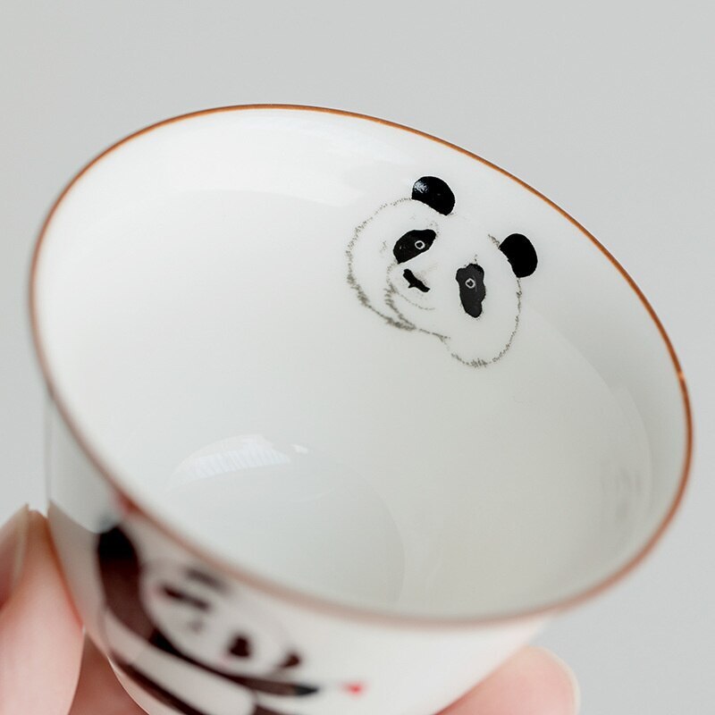 2pc/Set 50ml Chinese Panda Art Tea Cup White Porcelain Cute Ceramic Teacups