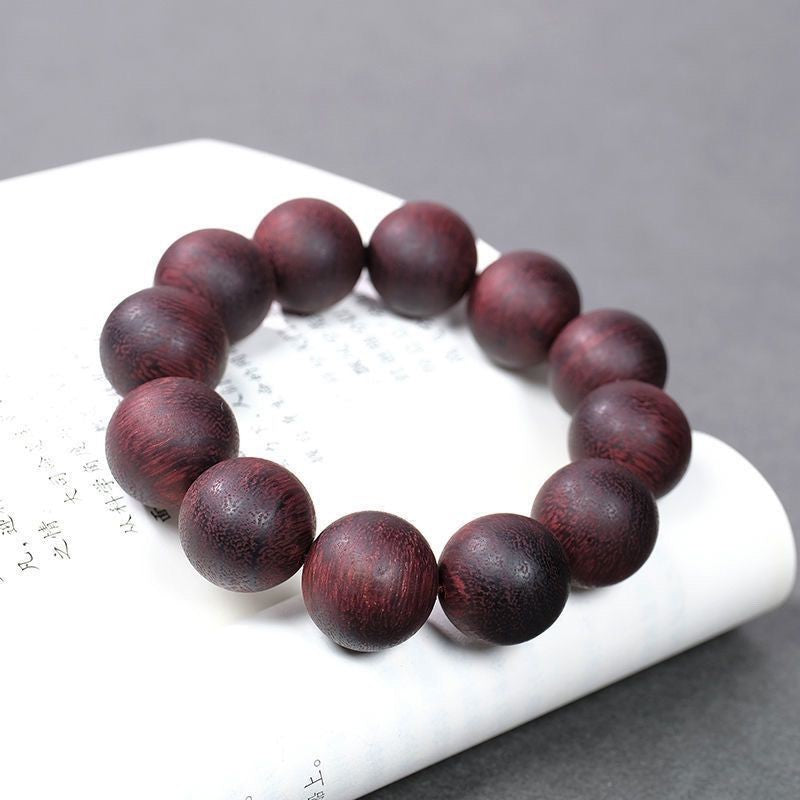 Vietnam Nha Trang Dragon Belly Frosted Red Agarwood Bracelet Red Earth Wood Bead