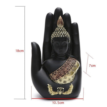7.08" Buddha Sculpture Green Resin Hand Made Buddhism Statue Home Decoration