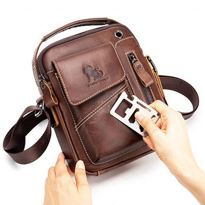 100% Genuine Leather Men's Sling Shoulder Bag Crossbody Bag Small Handbags