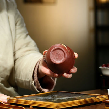 boutique full handmade tea cup lotus root snail relief real yixing zisha cup new