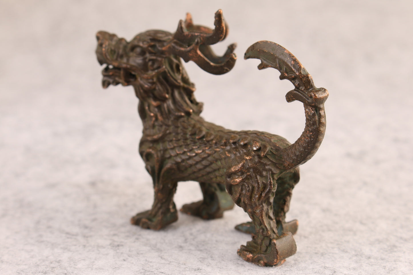 Chinese Collection Handmade cast kirin figure Statue table decoration tea pet