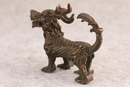Chinese Collection Handmade cast kirin figure Statue table decoration tea pet
