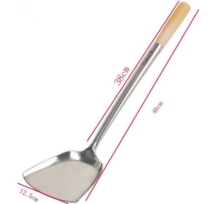 Kitchen Cooking Utensils Stainless Steel Wood Handle Big Long Spatula Soup Spoon