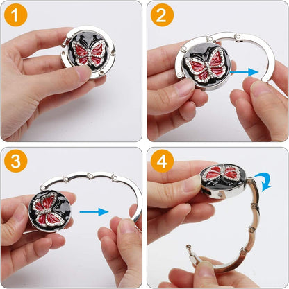 Foldable Table Hanger Hook for Handbags, Portable Travel Alloy Holder Storage