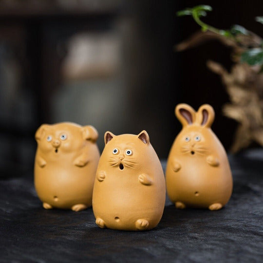 Yixing Purple Clay Tea Pet Cute Cat Zisha Tea Accessories