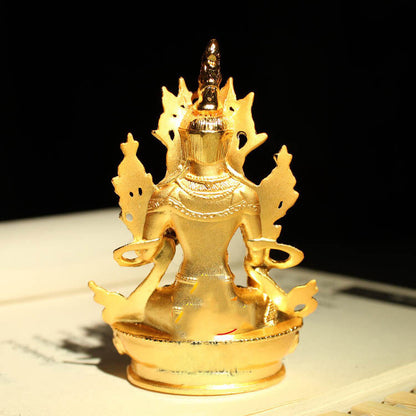 Tibet Tibetan Buddha Buddhist Mikky Gild White Tara Statue Decoration