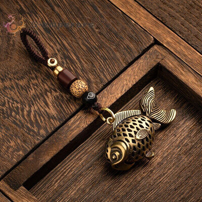 Brass Metal Luck Animal Lanyard Key Chains Copper Fish Keychain Pendant Vintage