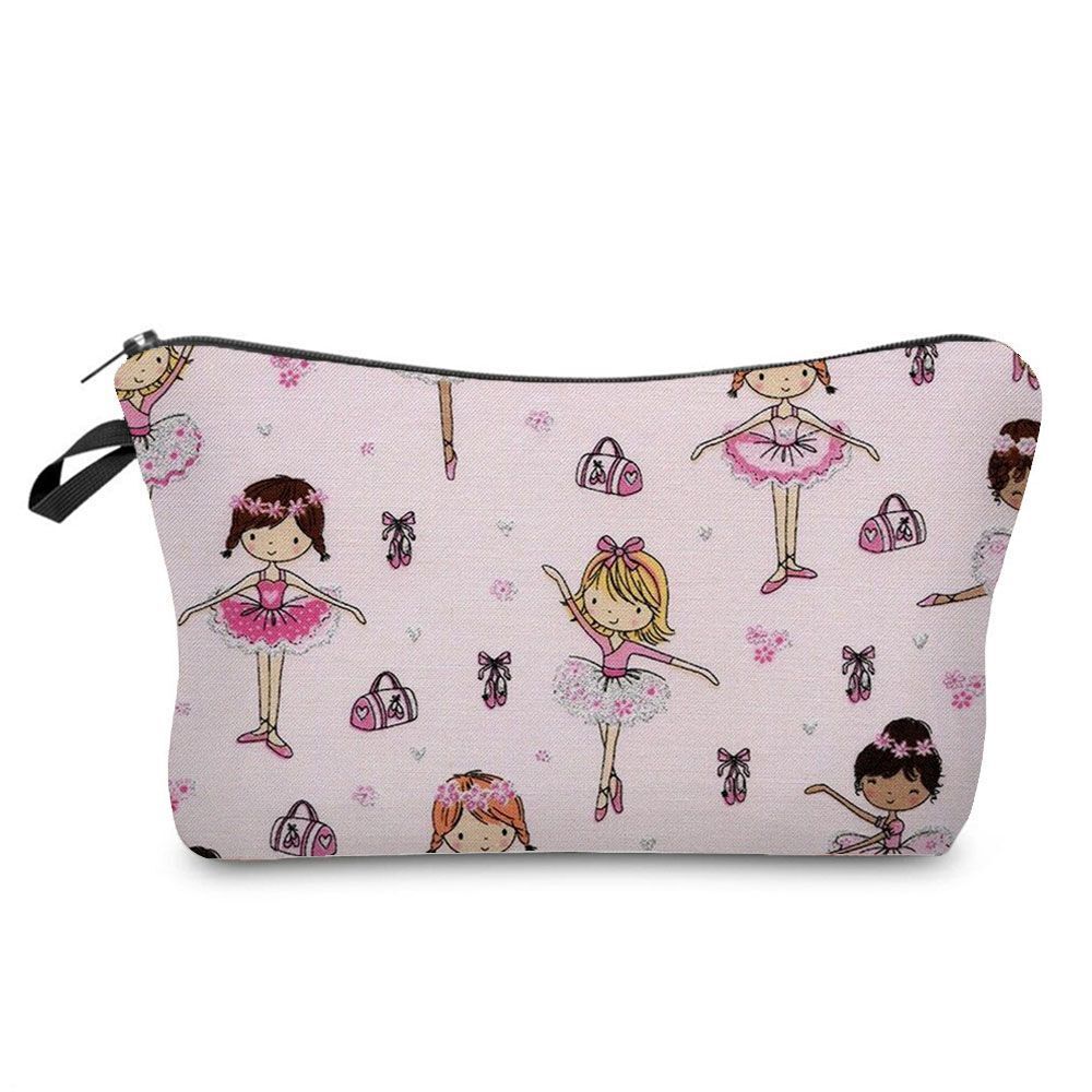Makeup Bags Dancer Print Cosmetic Case Toiletries Organizer Traveling Polyester