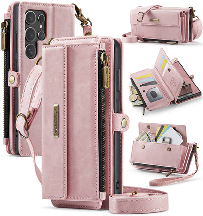 For Samsung Galaxy S25 Ultra Plus Wallet Case, Card Holder Kickstand Flip Cover
