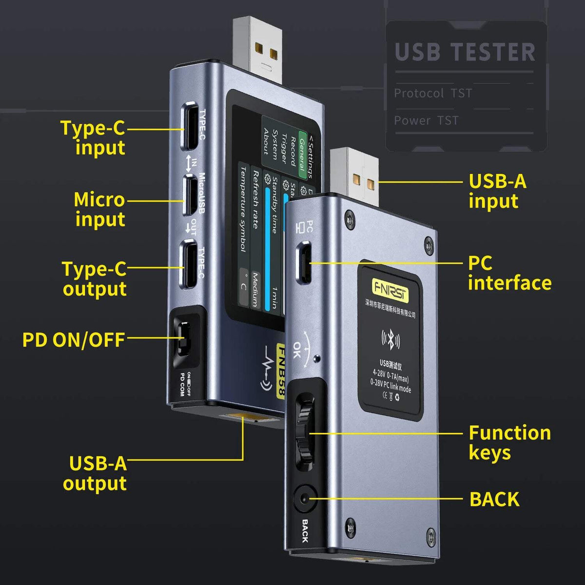 FNIRSI FNB58 USB Fast Charge Tester USB Voltage Current Meter Voltmeter Ammeter