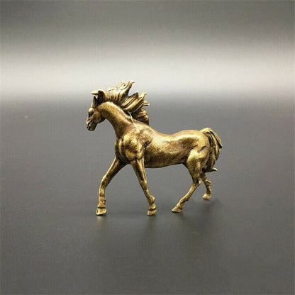 Solid Brass Horse Statue Ornament Collection Miniature Collectible Gift Decor