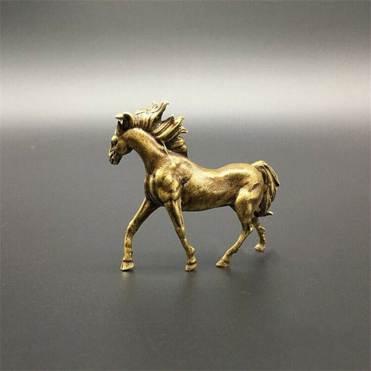 Solid Brass Horse Statue Ornament Collection Miniature Collectible Gift Decor