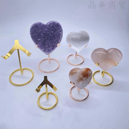 Crystal Stone Holders Metal Base Fossil Specimens Cluster Stands Display Storage