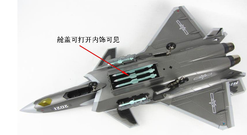 1:36 54CM Chinese J-20 Stealth Fighter Airplane Diecast Military Aircraft Model