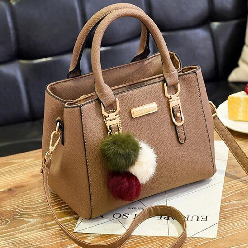 Women Handbag Ladies Bag Handbags PU Leather Pompom Crossbody Shoulder Bags