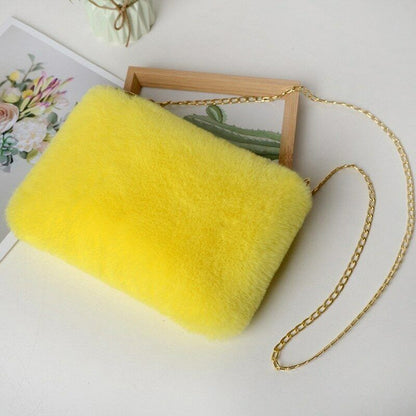 Pretty Cute Faux Rabbit Fur Handbag Shoulder Messenger Bag Fashion Long FurGrass
