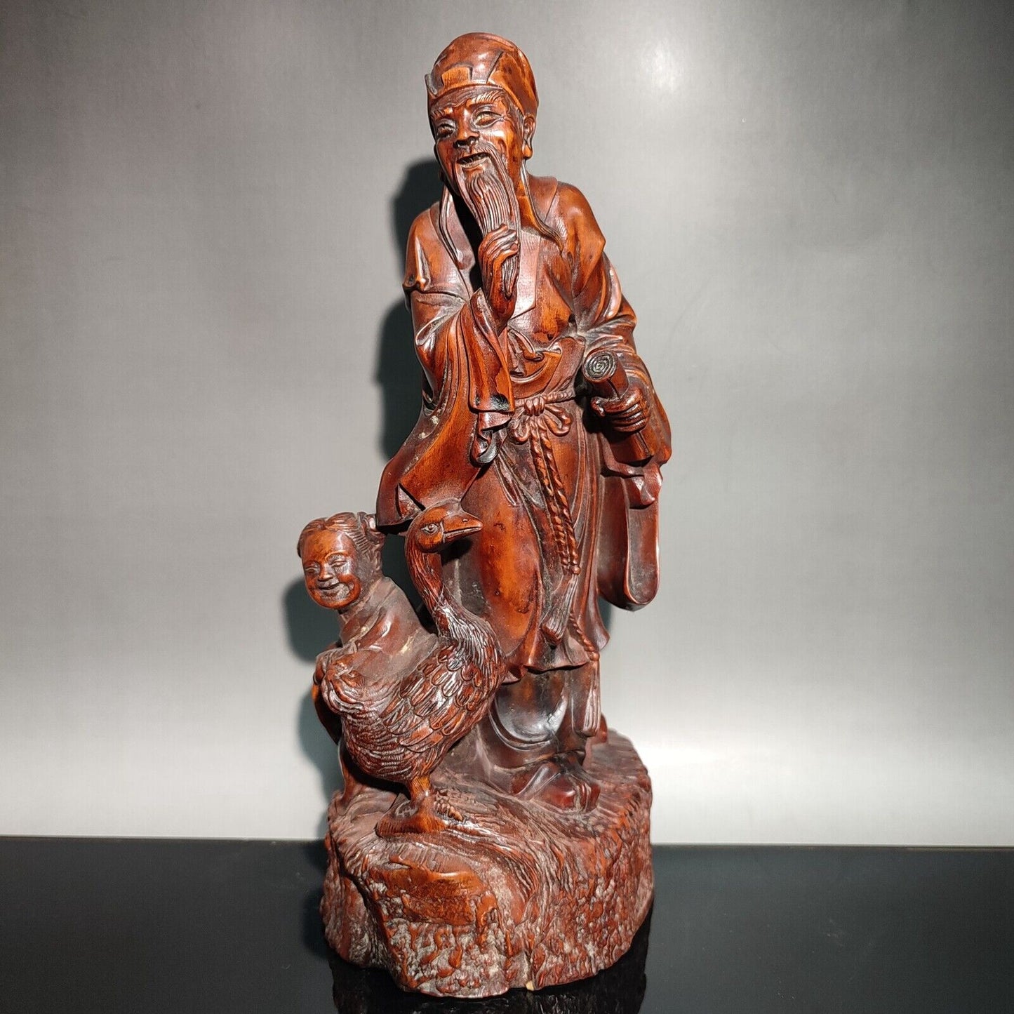 chinese Wang Xizhi love geese wood carving most famous early calligrapher Carved