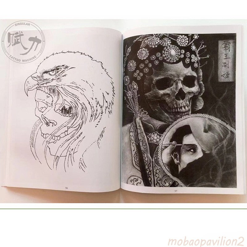 Tattoo Manuscript European Style Skull Ghost Body Art Design Tattoo Flash Book