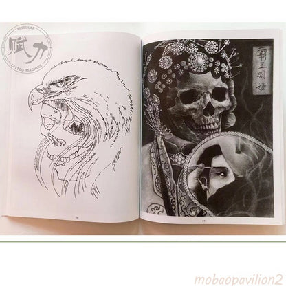 Tattoo Manuscript European Style Skull Ghost Body Art Design Tattoo Flash Book