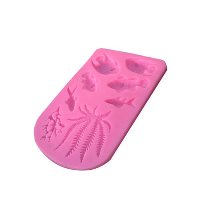 DIY Fish Coral Silicone Fondant Mold Beach Sea Cake Chocolate Icing Mould Decor