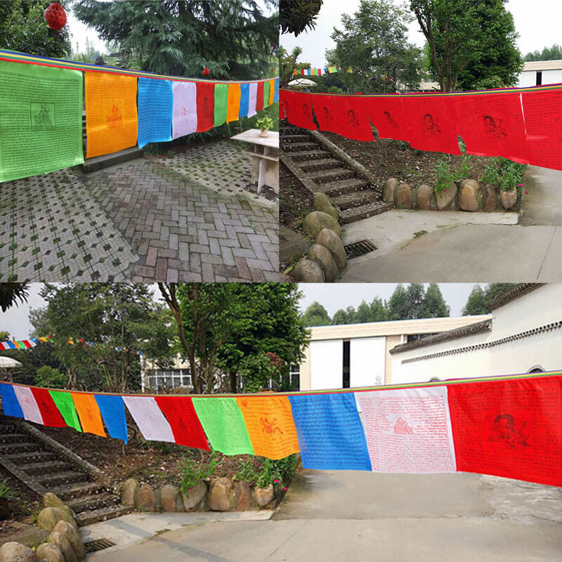 New 20 Sheets 5M Religious Flags Buddhist Supplies Colour Print Prayer Flag
