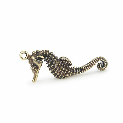 Seahorse Vintage Brass Hippocampus Keyring Pendants Copper Keychain Accessories