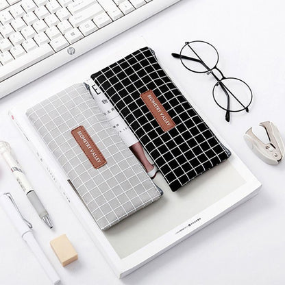 Plaid Travel Cosmetic Makeup Bag Zipper Small Toiletry Beauty Organizer 19.7*9cm