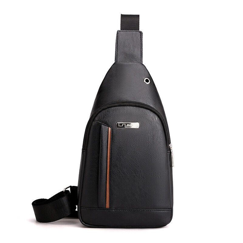 Fashion Shoulder Bag Chest Pack Canvas USB Charging Crossbody Handbag Waist Pack