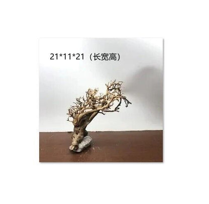 Aquarium Ornament Wood Bonsai Christmas Tree Tank Moss Trunk Driftwood DIY Decor
