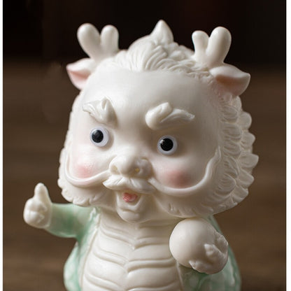 Mascot Statue Dragon Handmade Artware Porcelain Tea Pet House Warming Gift Small