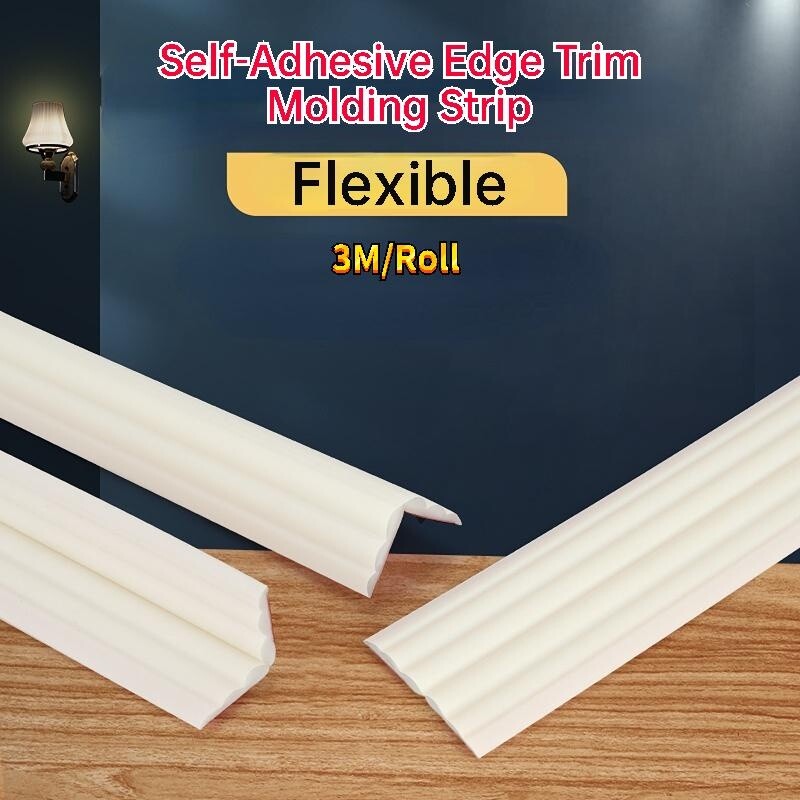 3Meter Flexible Edge Trim Molding Strip Self-Adhesive Furniture Frame Ceiling