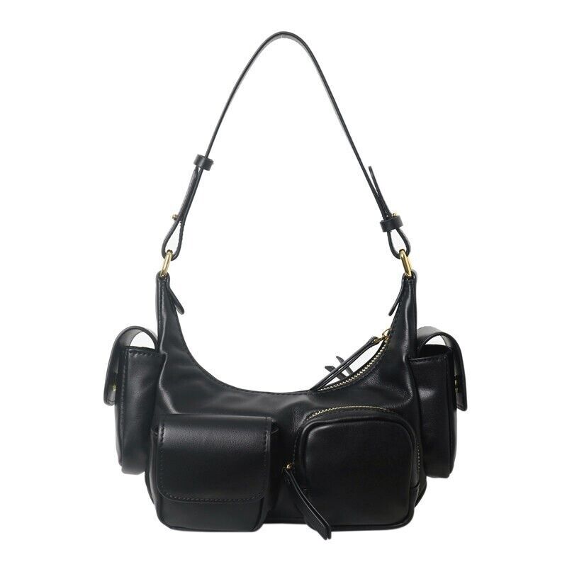Small Real Leather Shoulder Bag Purse Handbag Hobo Crossbody w/ Lots of Pockets